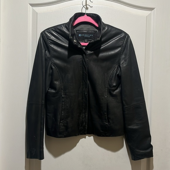 VTG  Black Motto Leather Jacket - Picture 2 of 12
